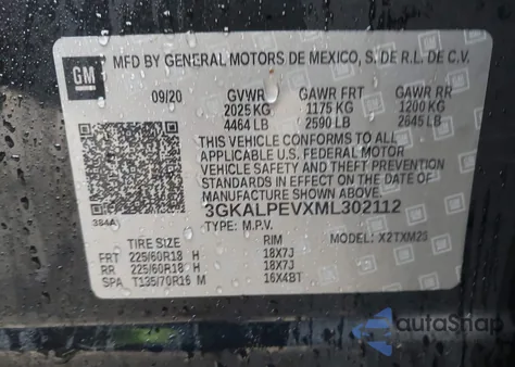 2021 GMC Terrain Fwd Slt из США, поврежденный, VIN 3GKALPEVXML302112